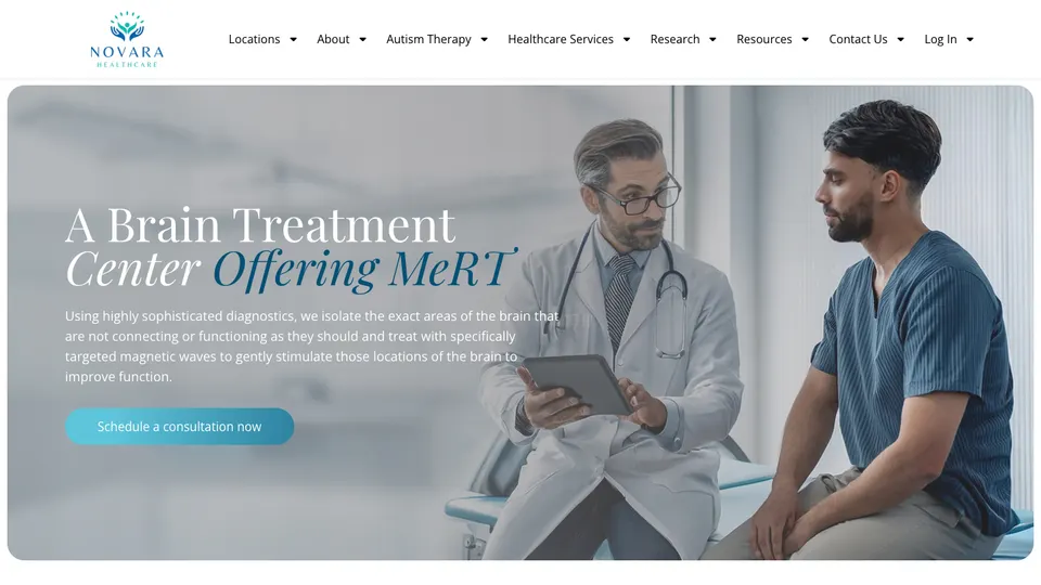 Novara Healthcare website homepage